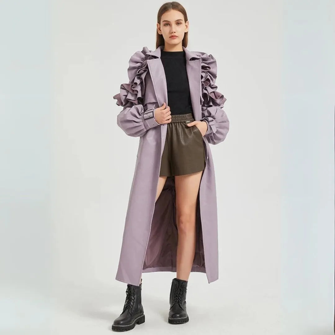 Faye Ruffled Statement Trench Coat Artisio