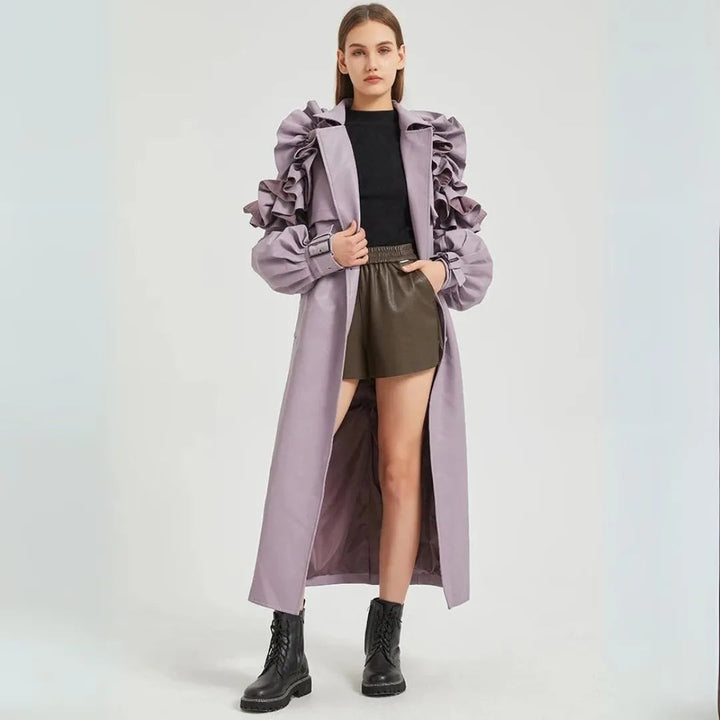 Faye Ruffled Statement Trench Coat Artisio