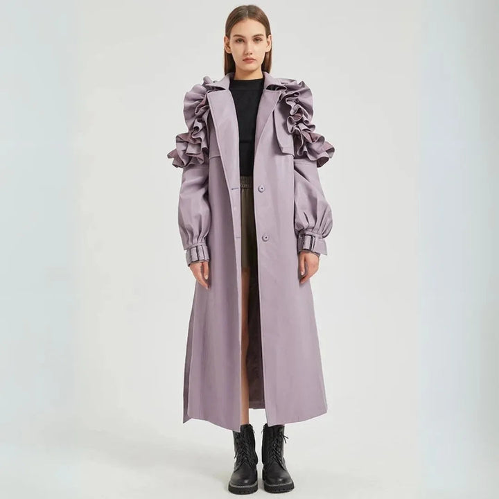 Faye Ruffled Statement Trench Coat Artisio