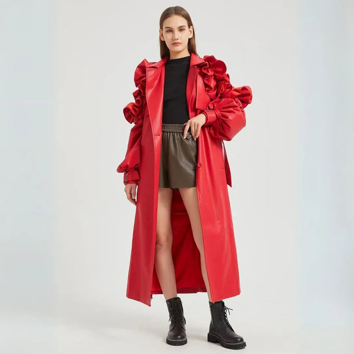 Faye Ruffled Statement Trench Coat Artisio