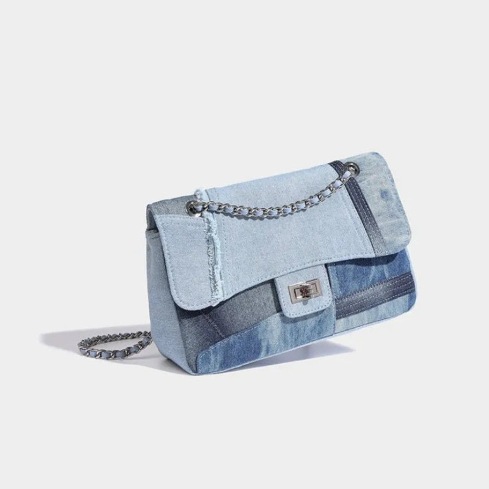 Fiona Paneled Denim Convertible Bag Artisio