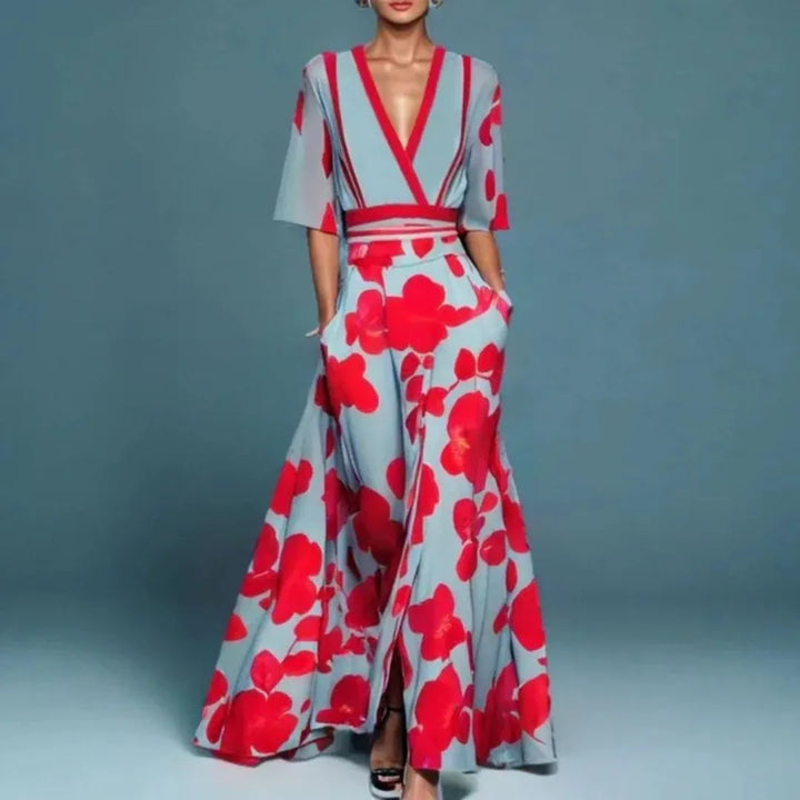 Fiorella V-Neck Floral Maxi Dress