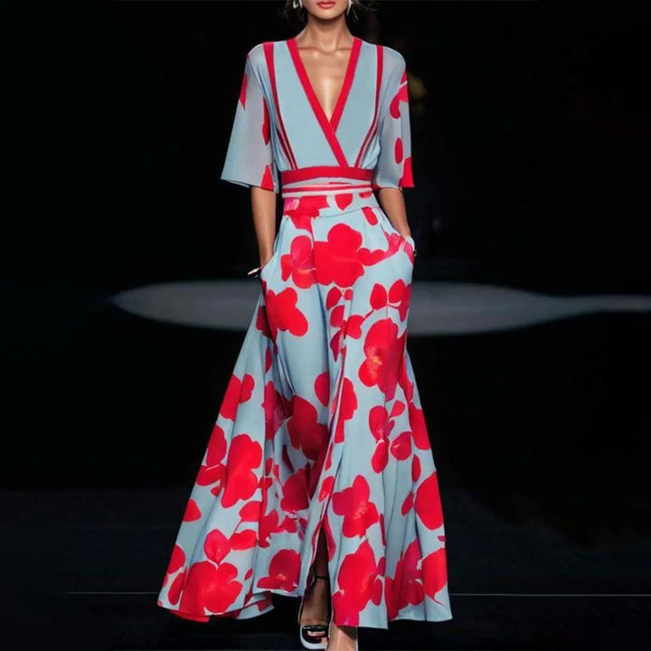 Fiorella V-Neck Floral Maxi Dress