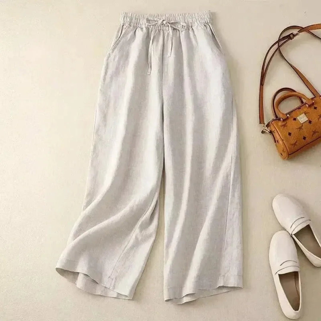 Georgia Drawstring Linen Pants Artisio