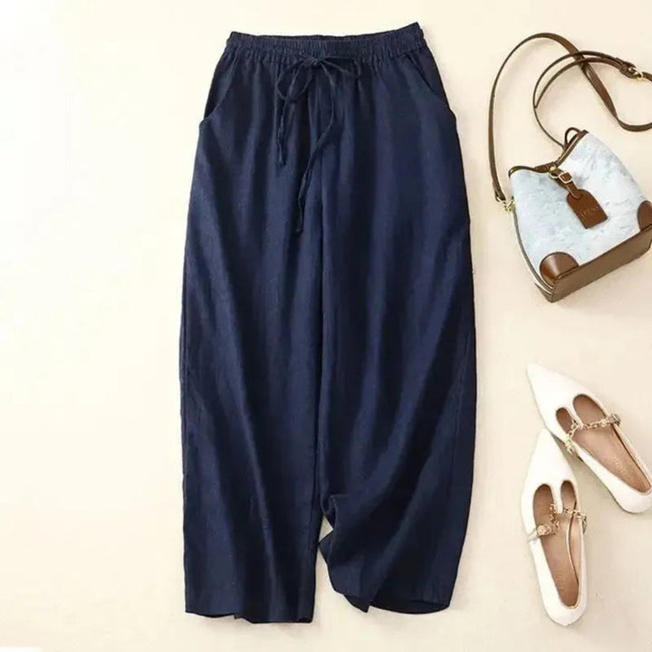 Georgia Drawstring Linen Pants Artisio