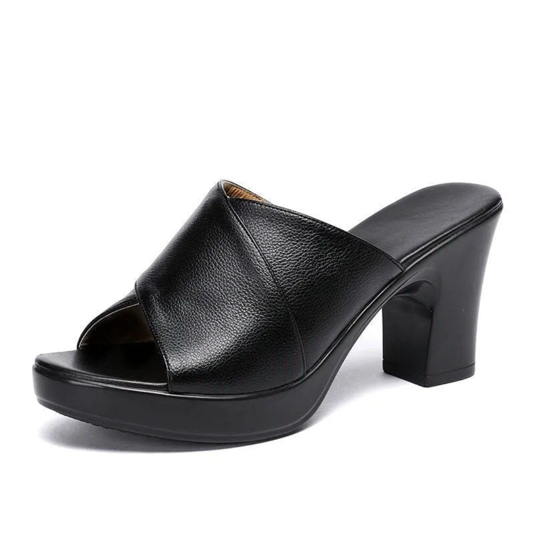 Hailey Criss-Cross Open-Toe Block Heel Sandals