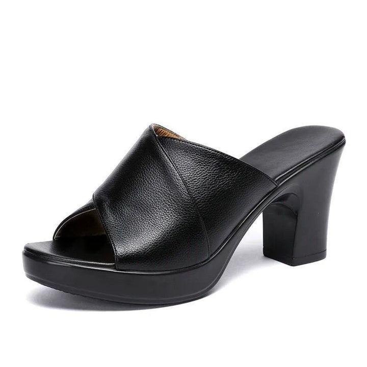 Hailey Criss-Cross Open-Toe Block Heel Sandals