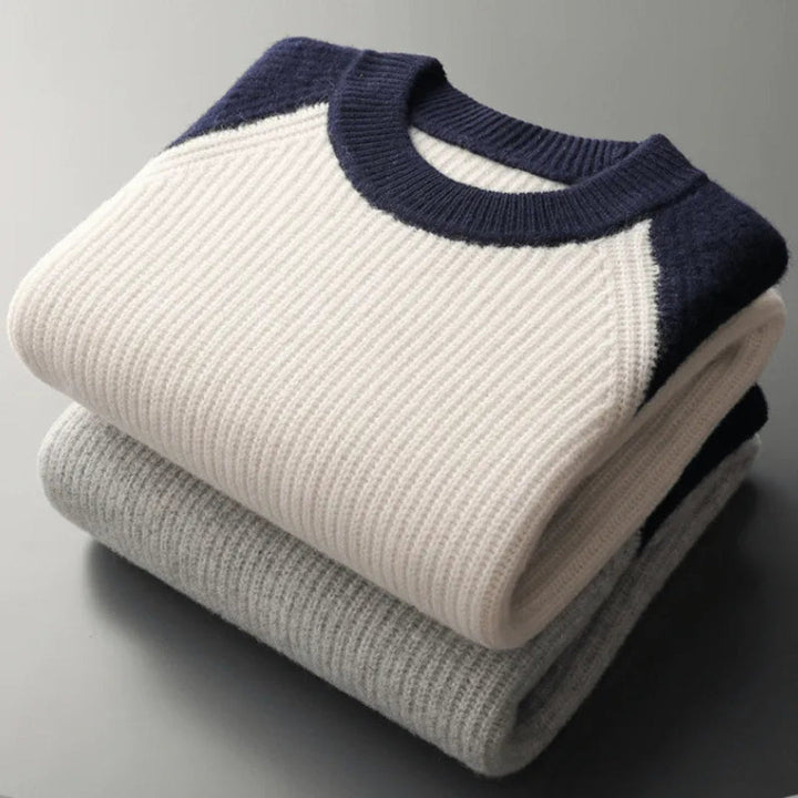 Hank Color Block Knitted Wool Sweater Artisio