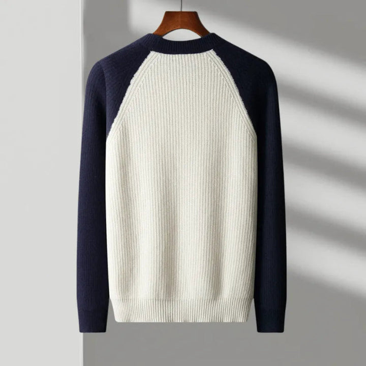 Hank Color Block Knitted Wool Sweater Artisio
