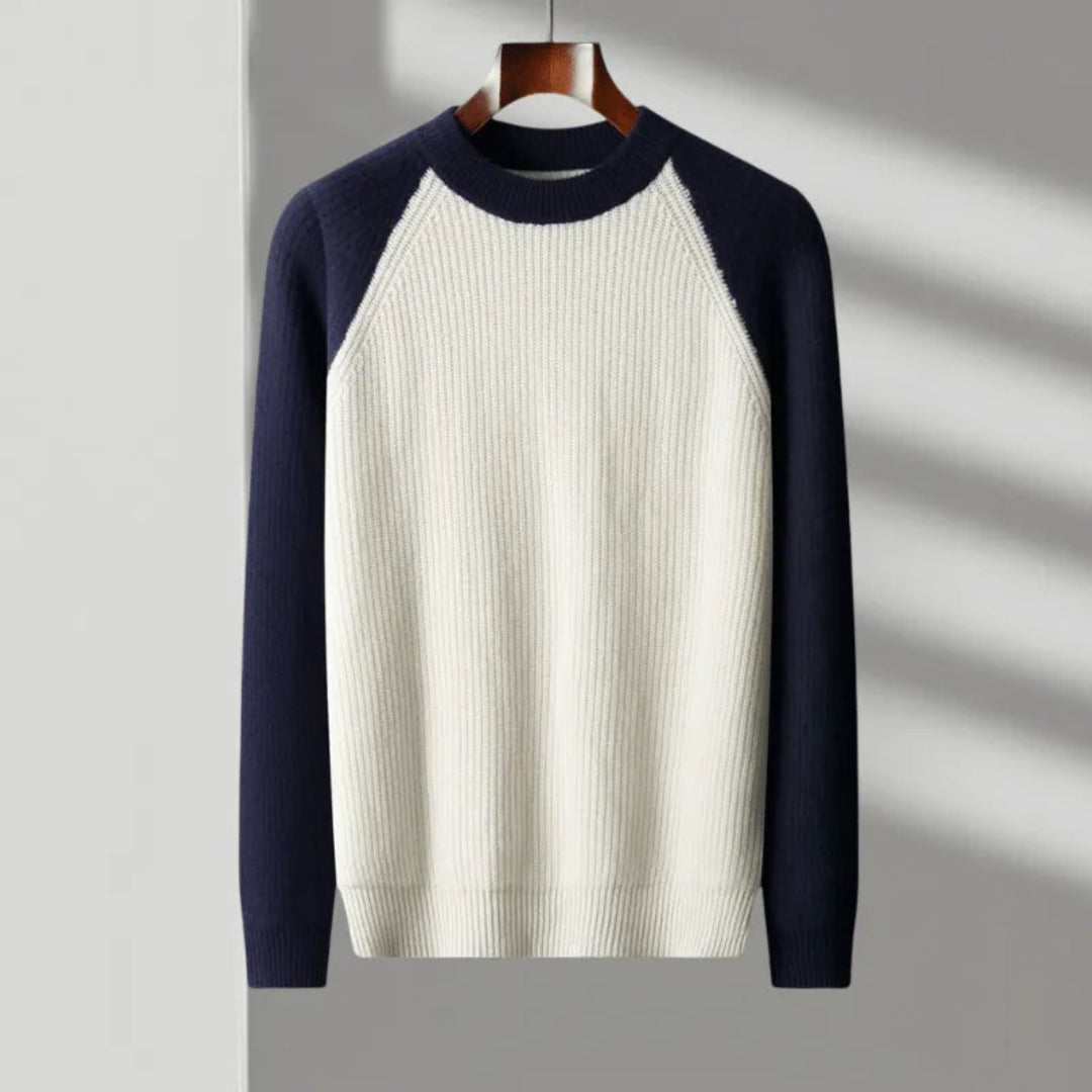 Hank Color Block Knitted Wool Sweater Artisio