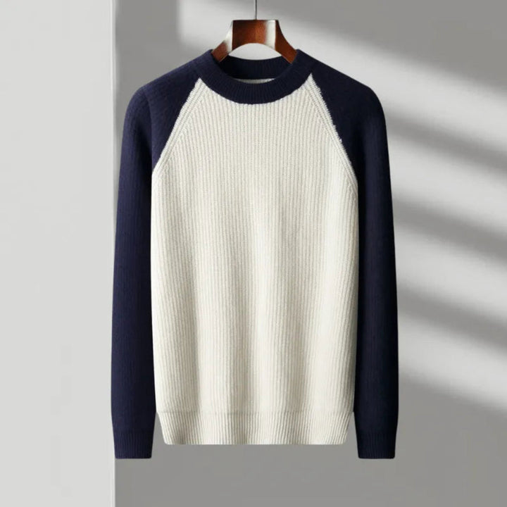 Hank Color Block Knitted Wool Sweater Artisio