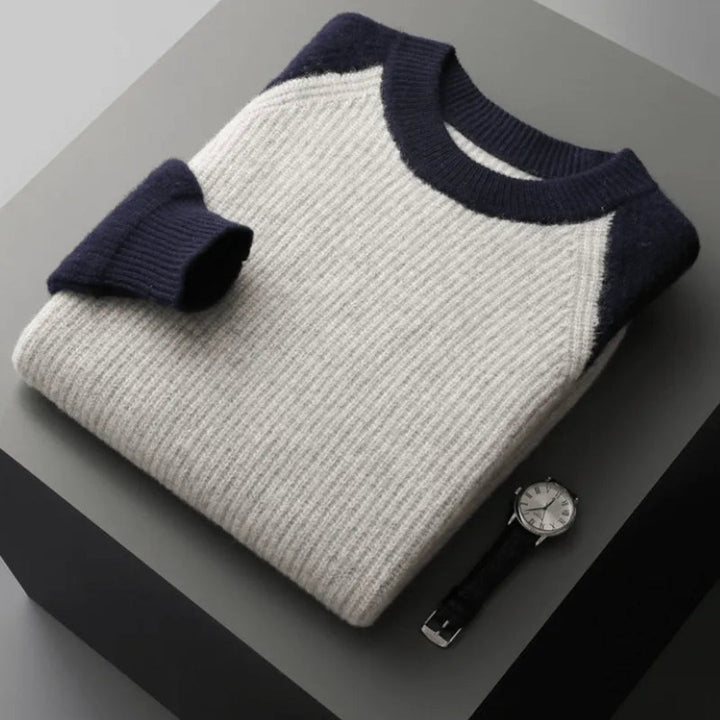 Hank Color Block Knitted Wool Sweater Artisio