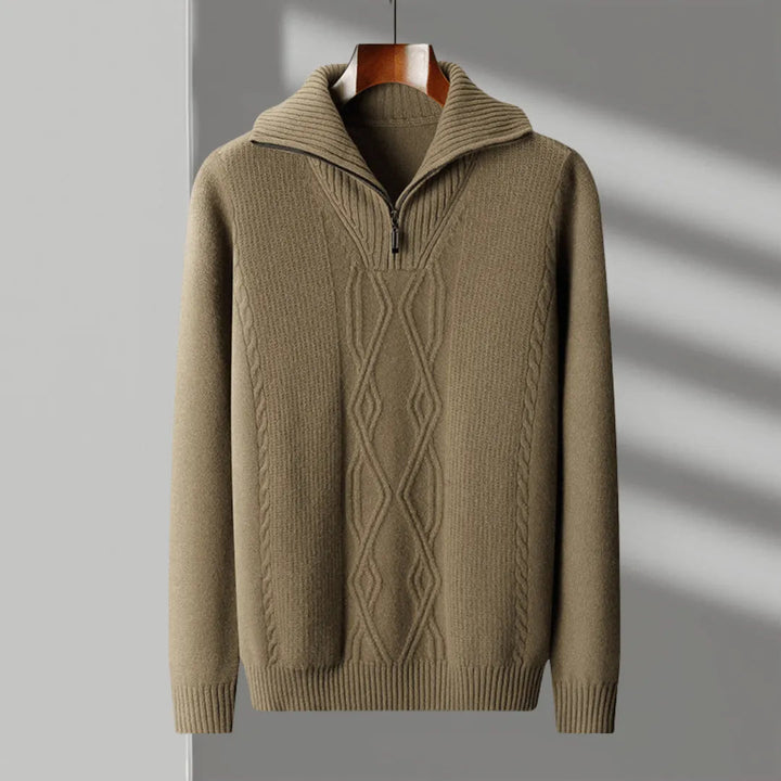 Hank Merino Wool Half-Zip Sweater Artisio
