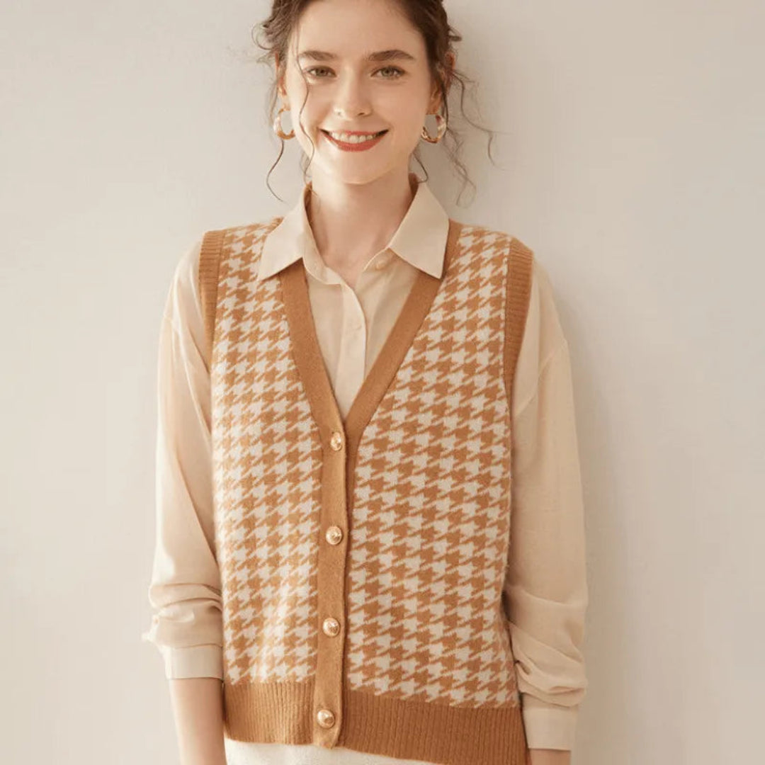 Harriet Houndstooth Vest