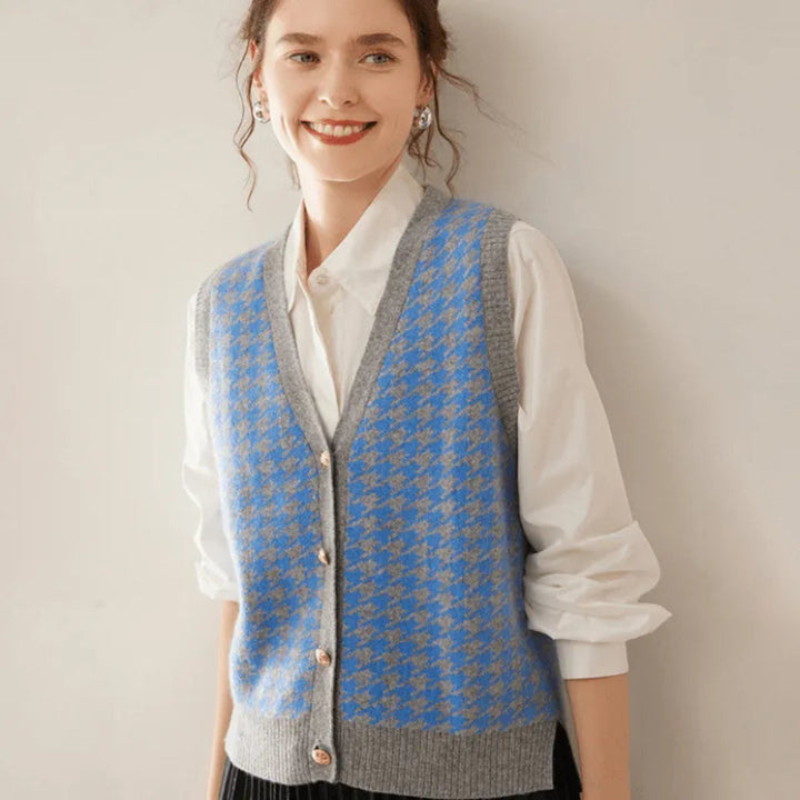 Harriet Houndstooth Vest