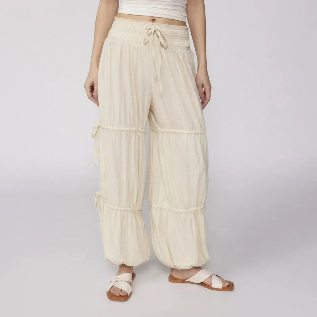 Harshay Boho Drawstring Tiered Lounge Pants Artisio