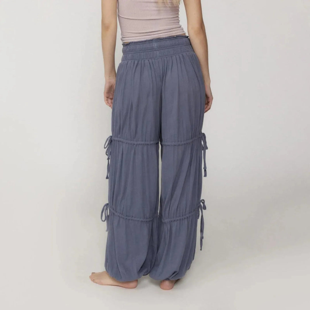 Harshay Boho Drawstring Tiered Lounge Pants Artisio