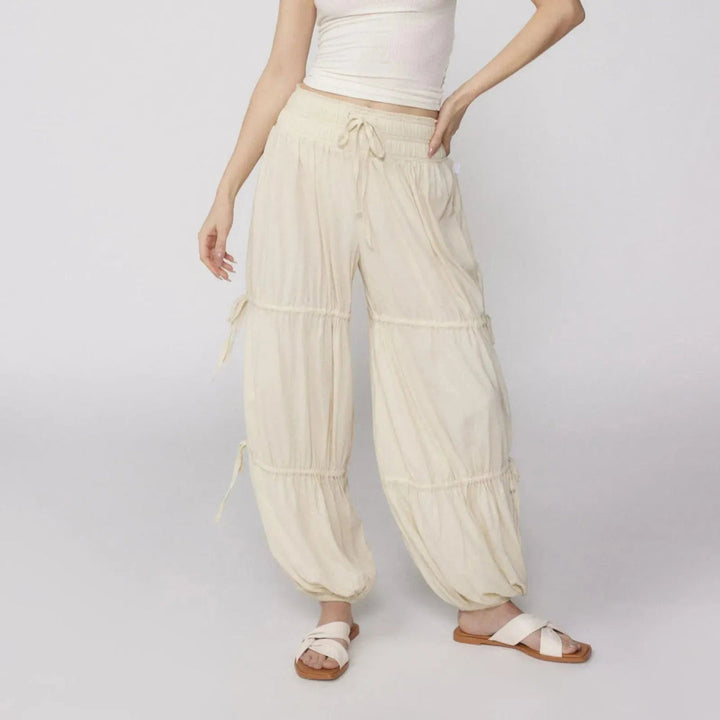 Harshay Boho Drawstring Tiered Lounge Pants Artisio