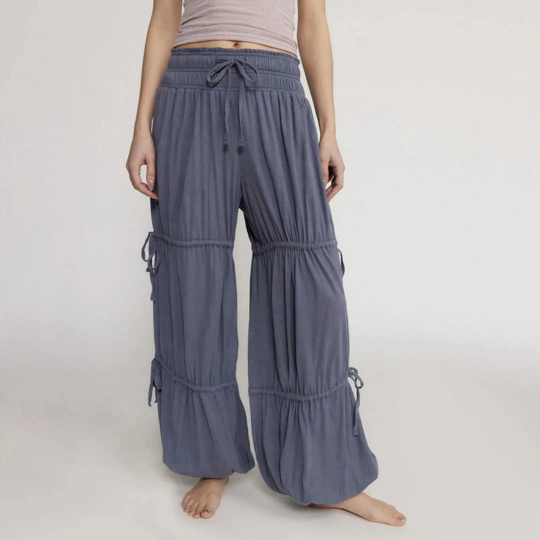 Harshay Boho Drawstring Tiered Lounge Pants Artisio