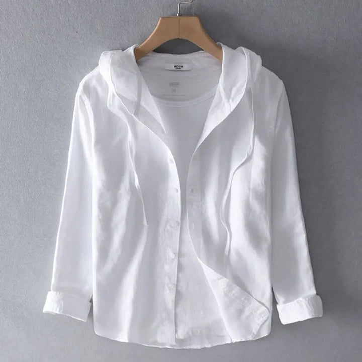 Harvey Striped Hooded Button-Up Shirt Artisio