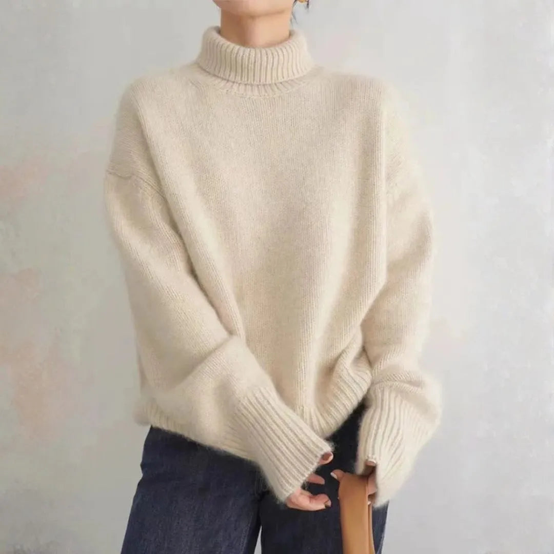 Hazel Oversized Turtleneck Cashmere Sweater Artisio