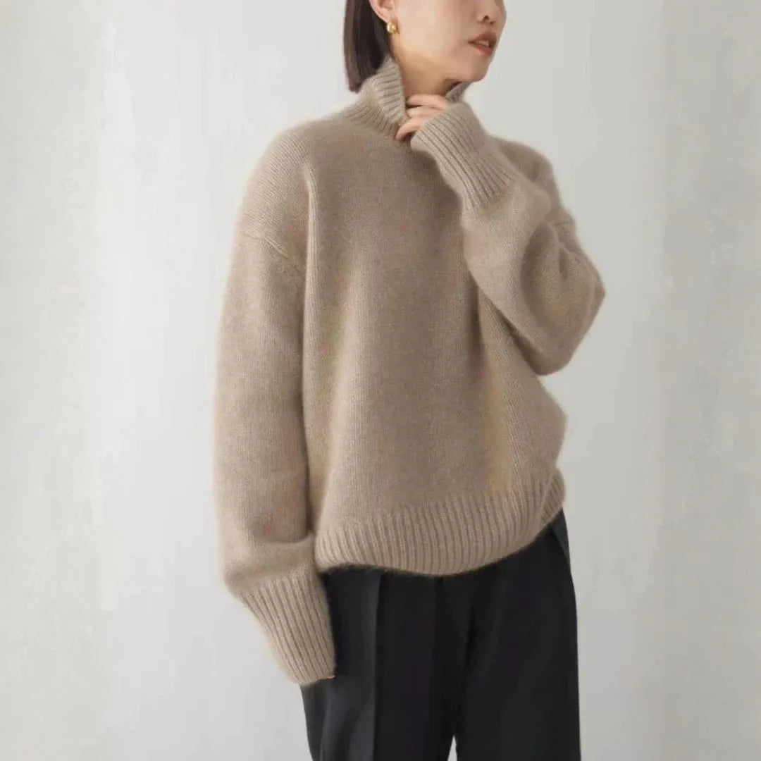Hazel Oversized Turtleneck Cashmere Sweater Artisio