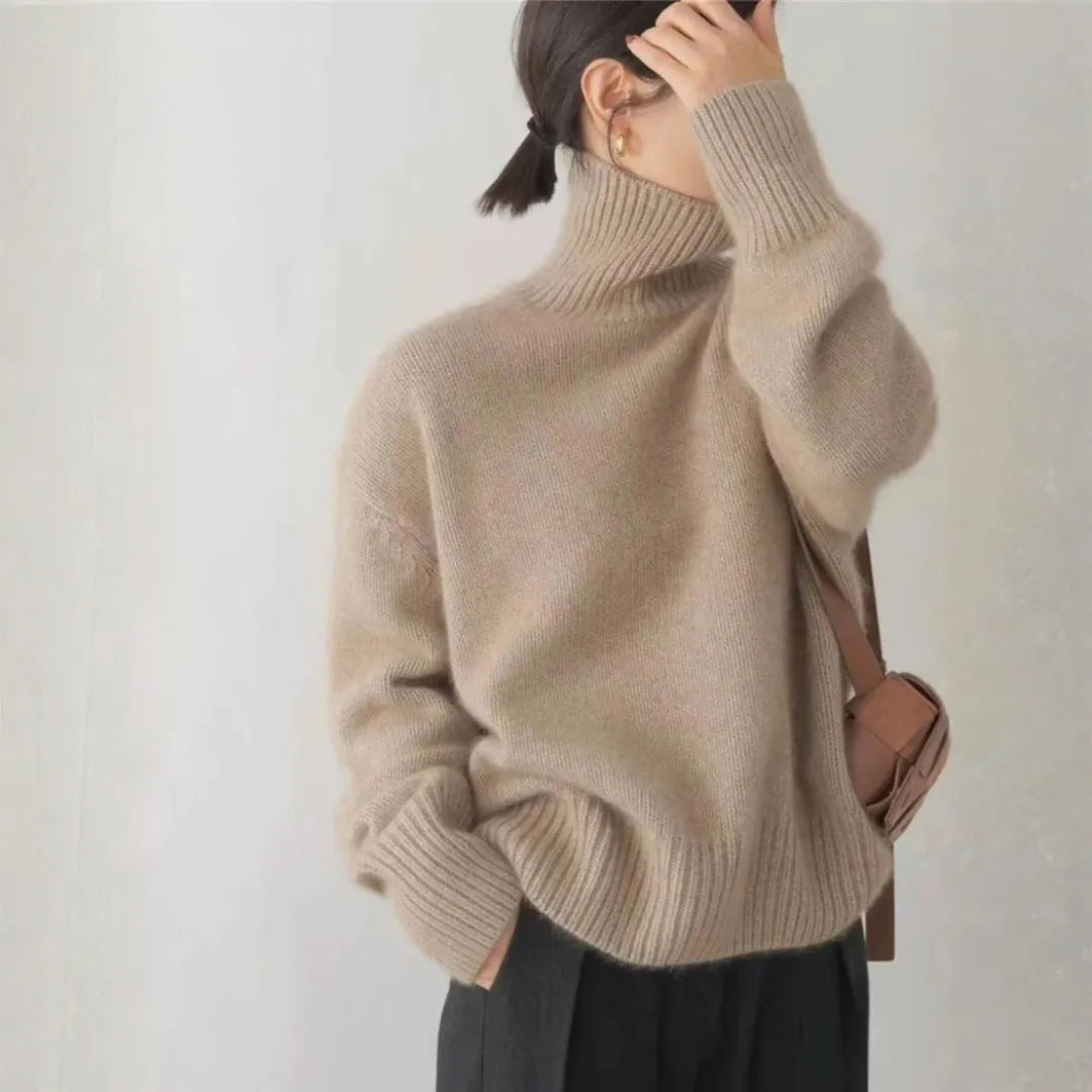Hazel Oversized Turtleneck Cashmere Sweater Artisio