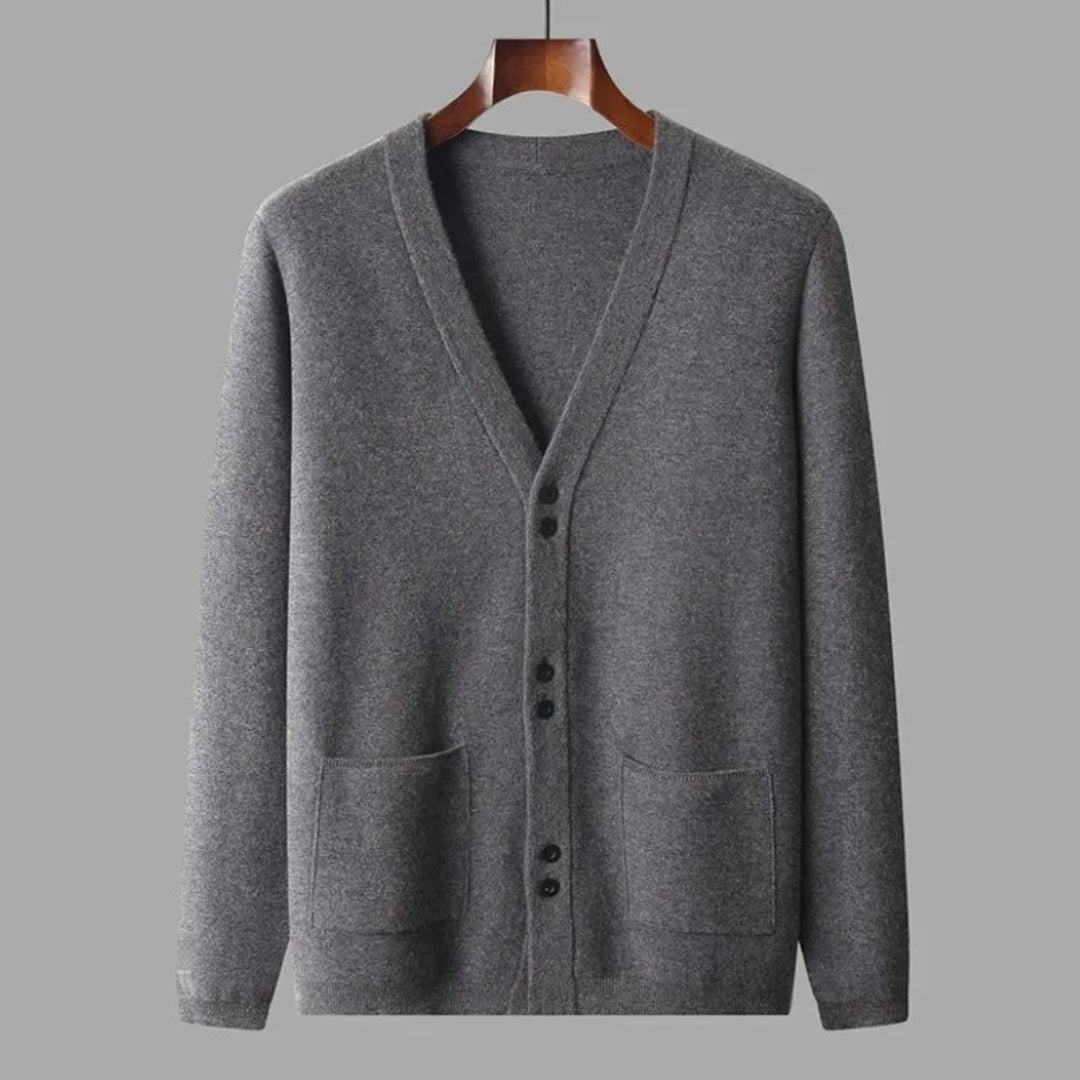 Henry V-Neck Wool Cardigan Artisio