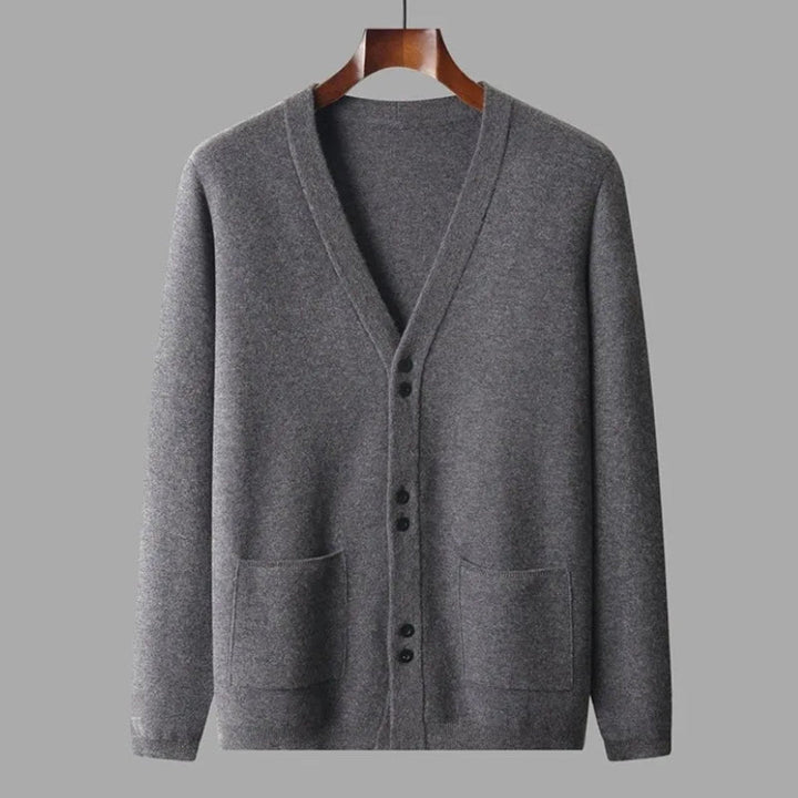 Henry V-Neck Wool Cardigan Artisio