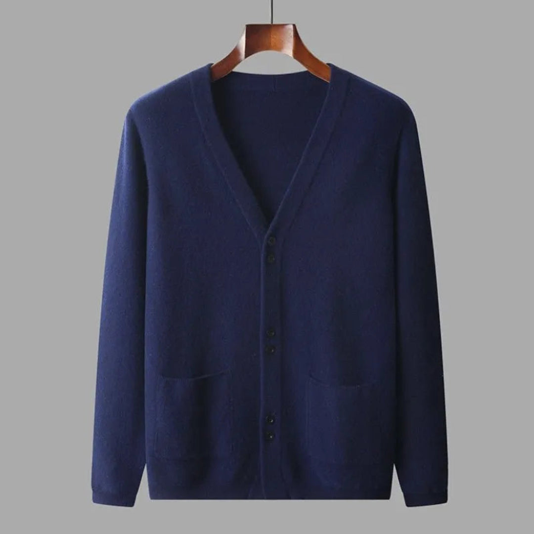 Henry V-Neck Wool Cardigan Artisio