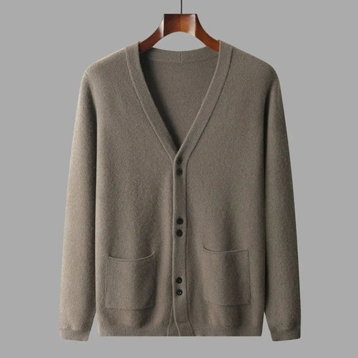 Henry V-Neck Wool Cardigan Artisio