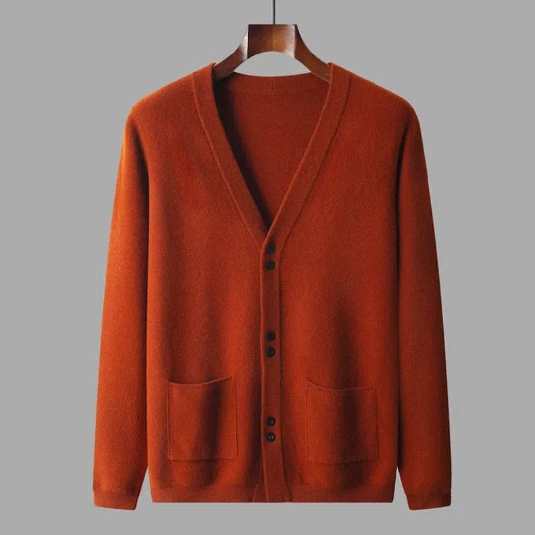 Henry V-Neck Wool Cardigan Artisio