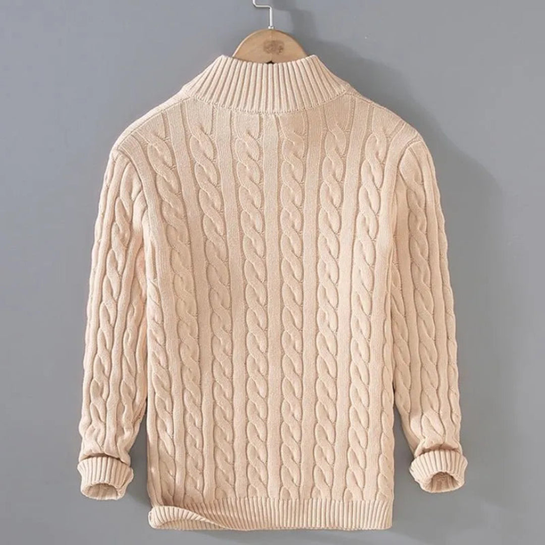 Hensley Cable Knit Half-Zip Sweater Artisio