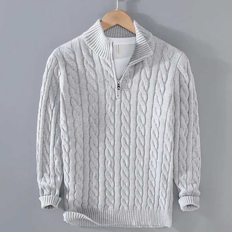 Hensley Cable Knit Half-Zip Sweater Artisio