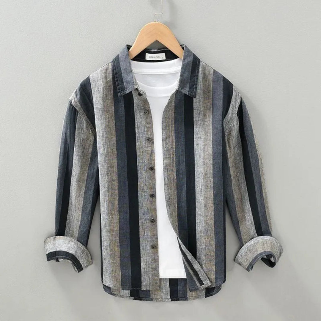 Hudson Classic Vertical Stripe Linen Shirt