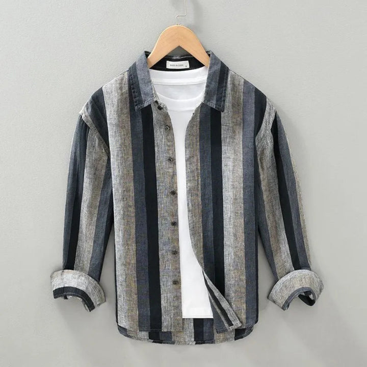 Hudson Classic Vertical Stripe Linen Shirt