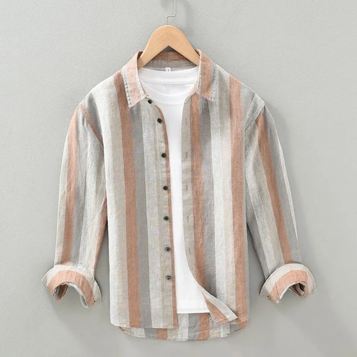 Hudson Classic Vertical Stripe Linen Shirt