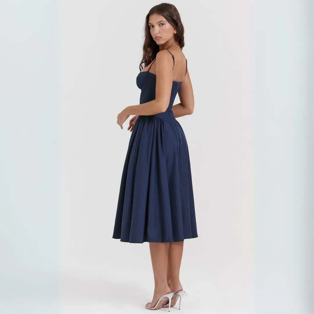 Irene Corset Fit & Flare Midi Dress