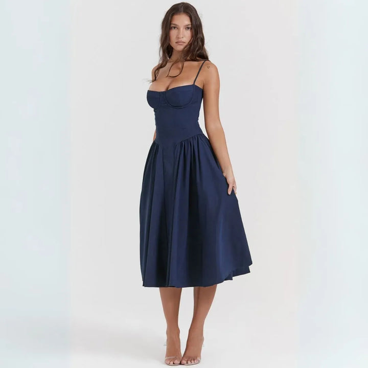 Irene Corset Fit & Flare Midi Dress