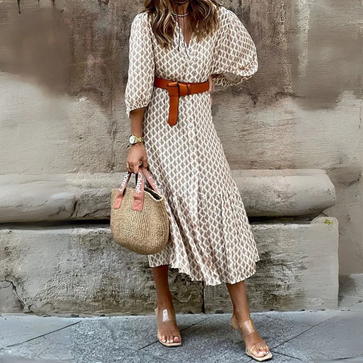 Isabella Belted Boho Shirt Dress
