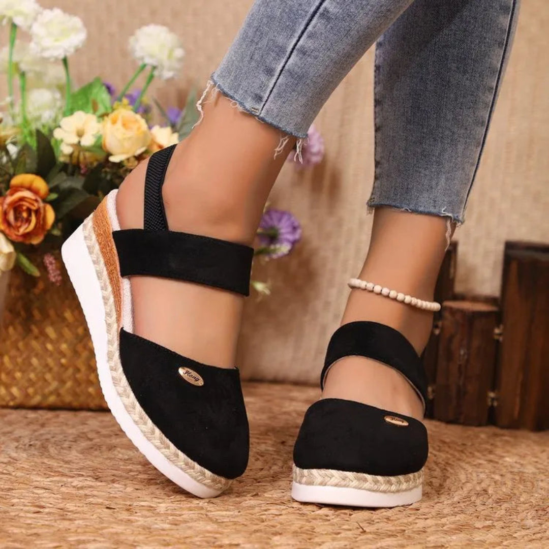 Isla Closed-Toe Suede Wedge