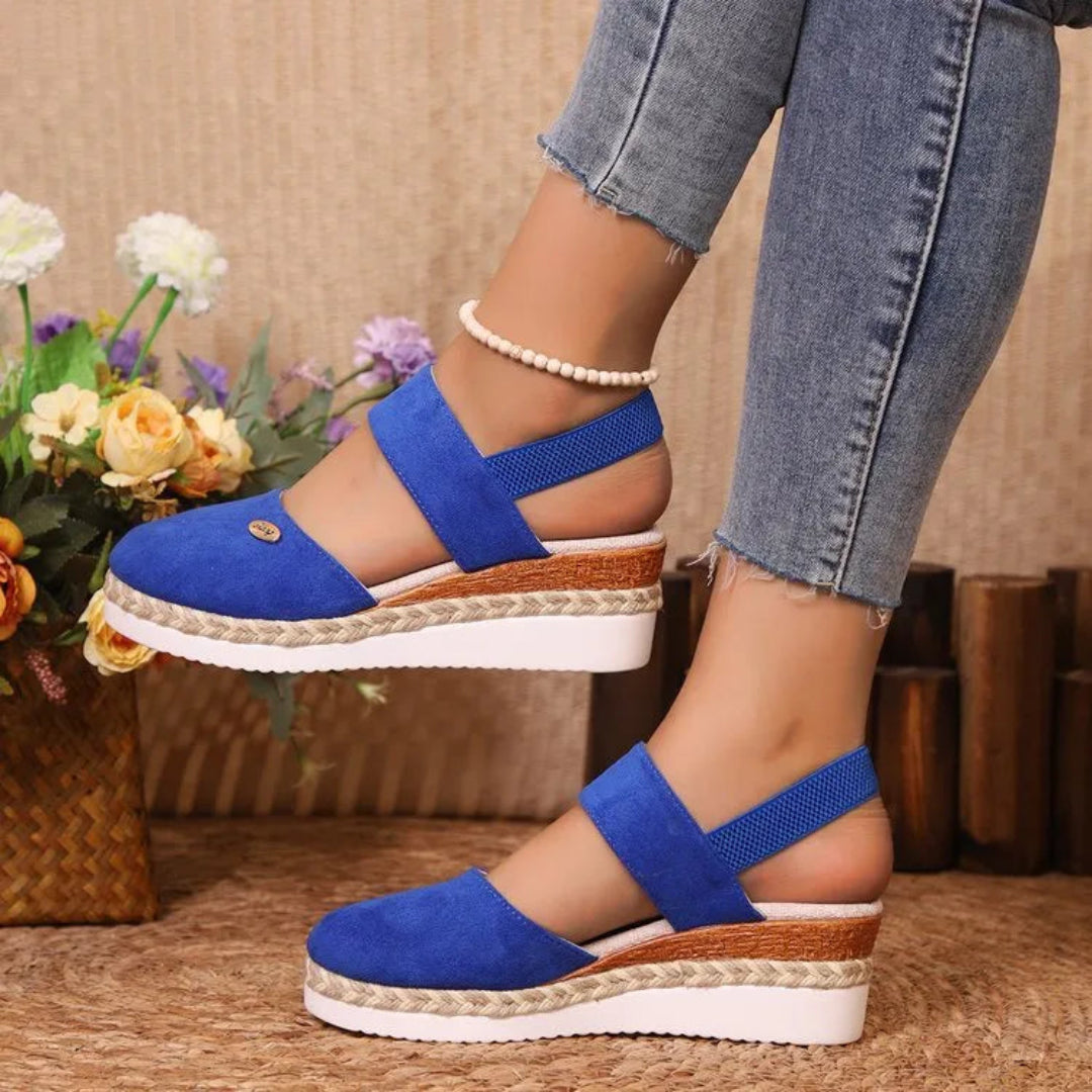 Isla Closed-Toe Suede Wedge