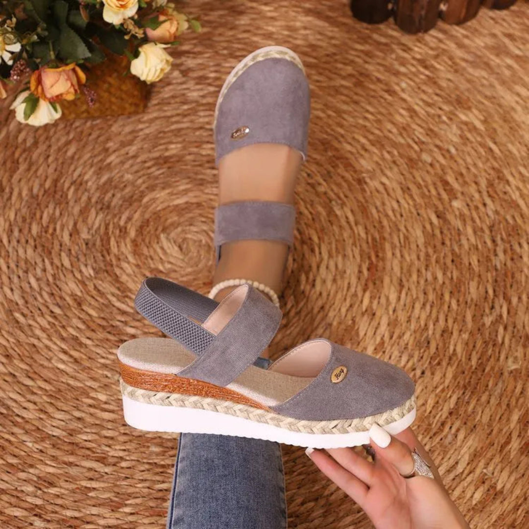 Isla Closed-Toe Suede Wedge
