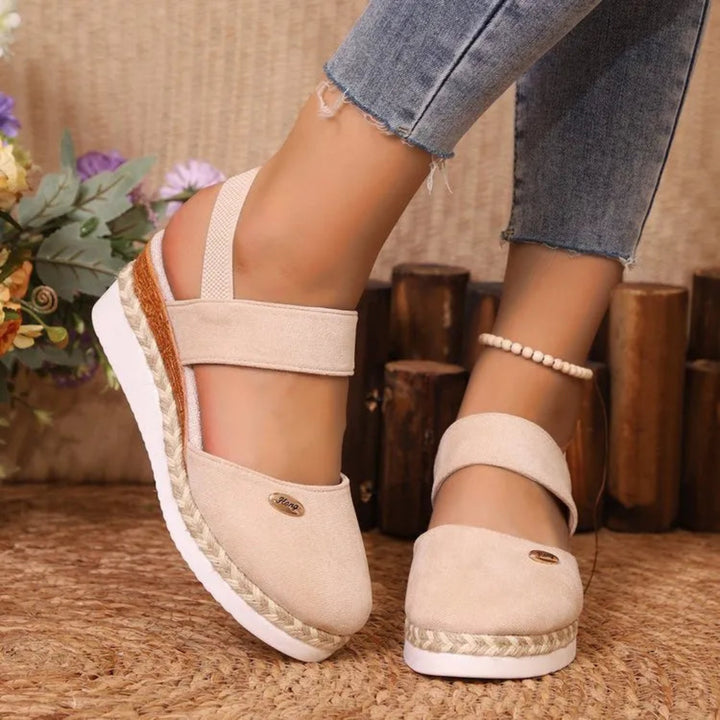 Isla Closed-Toe Suede Wedge