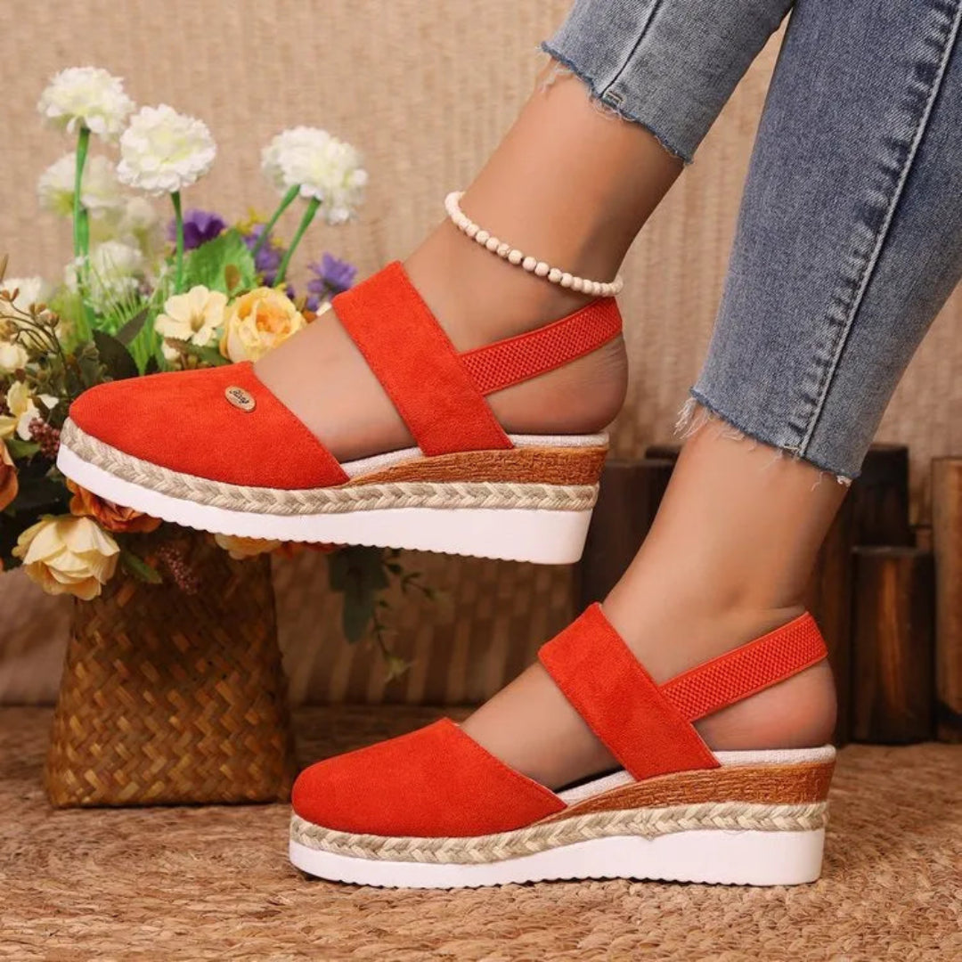 Isla Closed-Toe Suede Wedge
