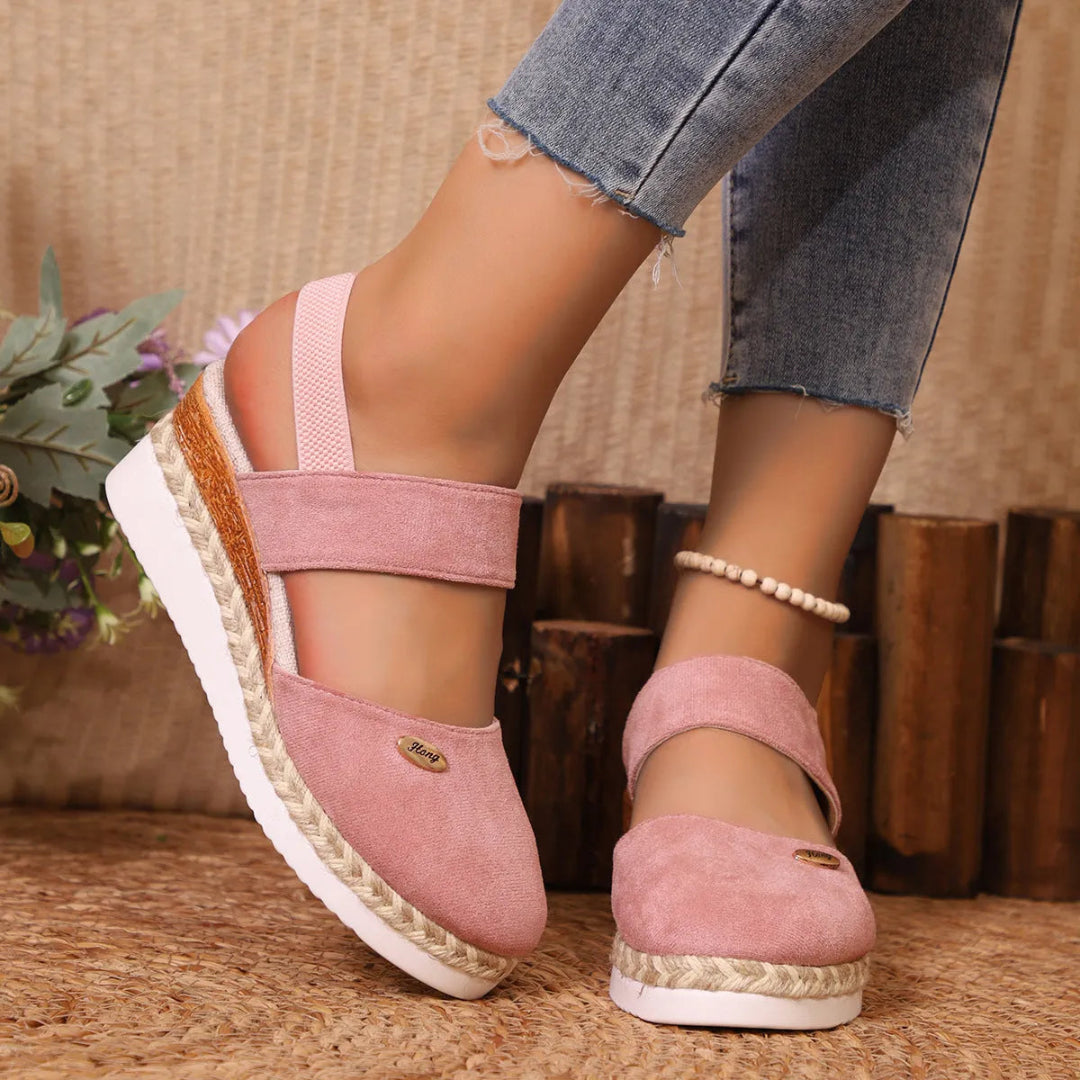 Isla Closed-Toe Suede Wedge