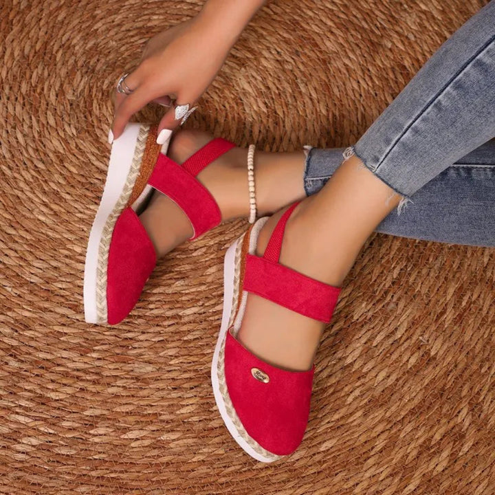 Isla Closed-Toe Suede Wedge