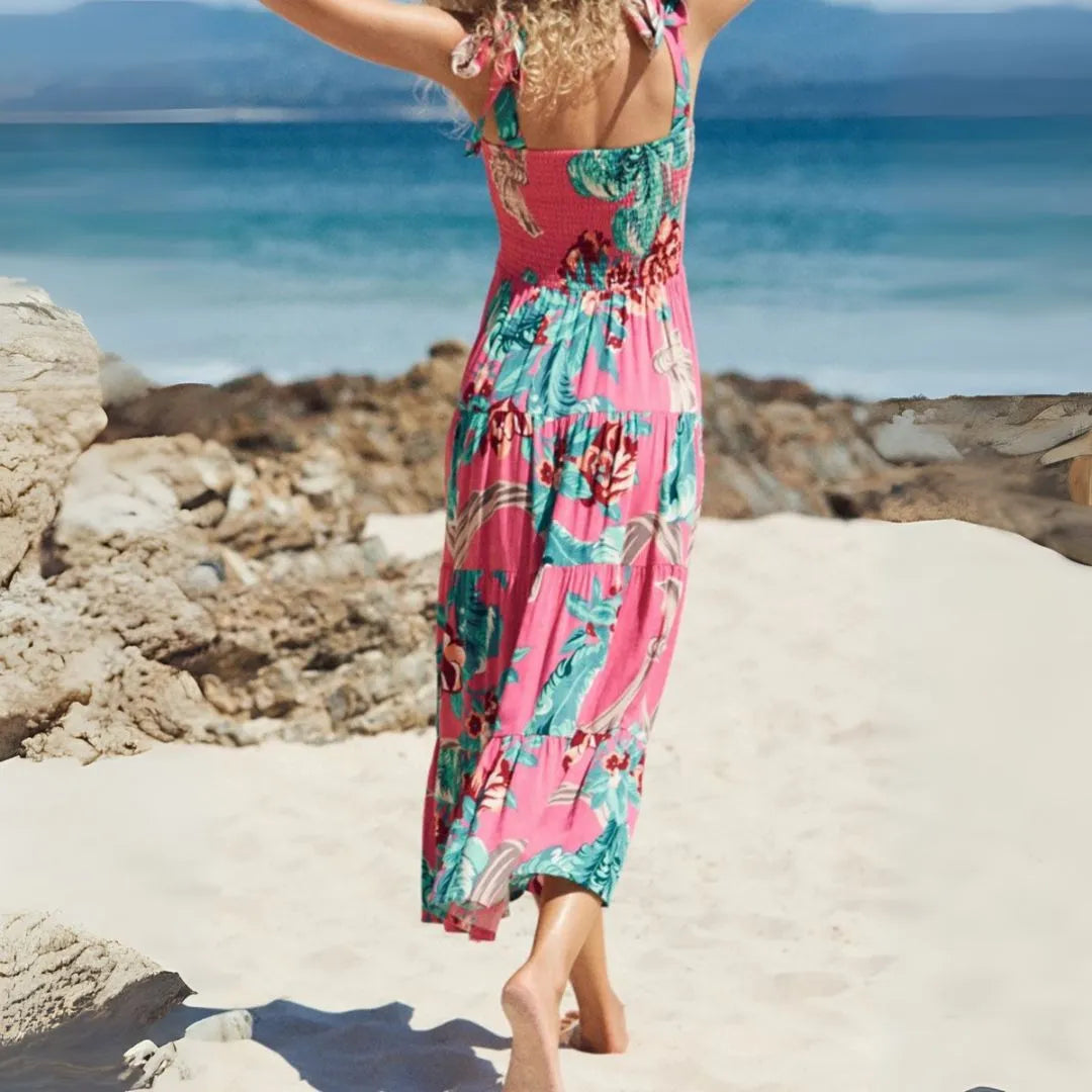 Isla Smocked A-Line Maxi Dress
