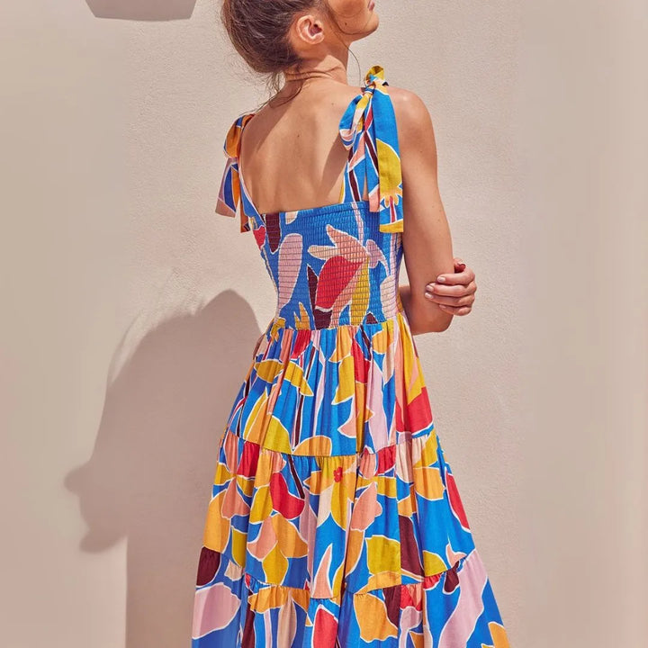 Isla Smocked A-Line Maxi Dress