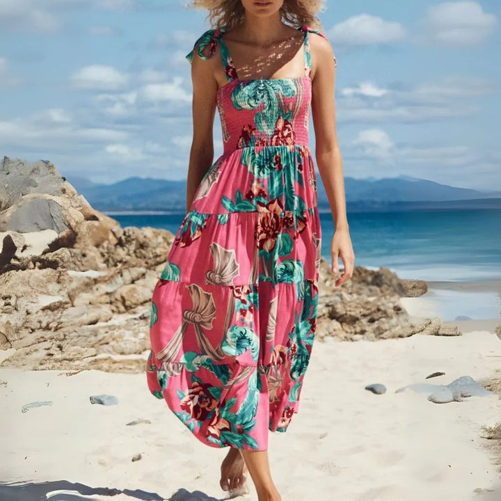 Isla Smocked A-Line Maxi Dress